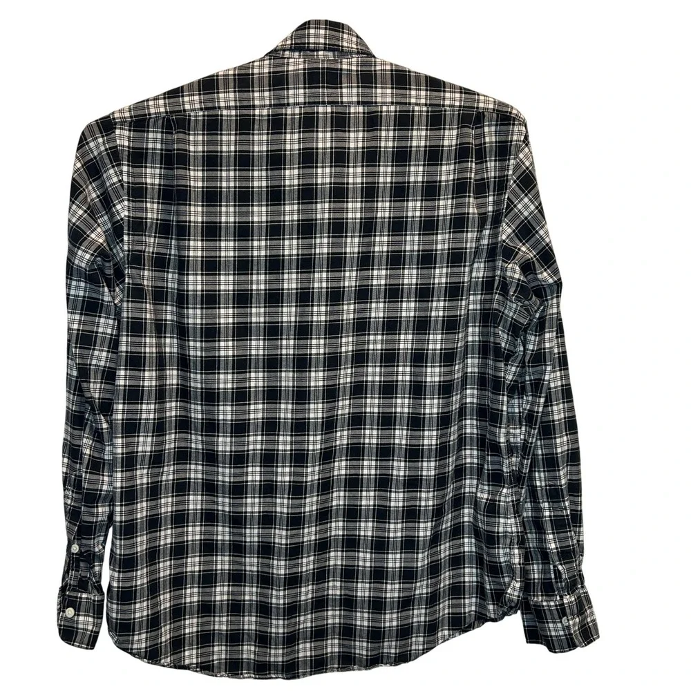 Polo Ralph Lauren Button Down XL Mens Black White Plaid Long Sleeve Cotton Shirt